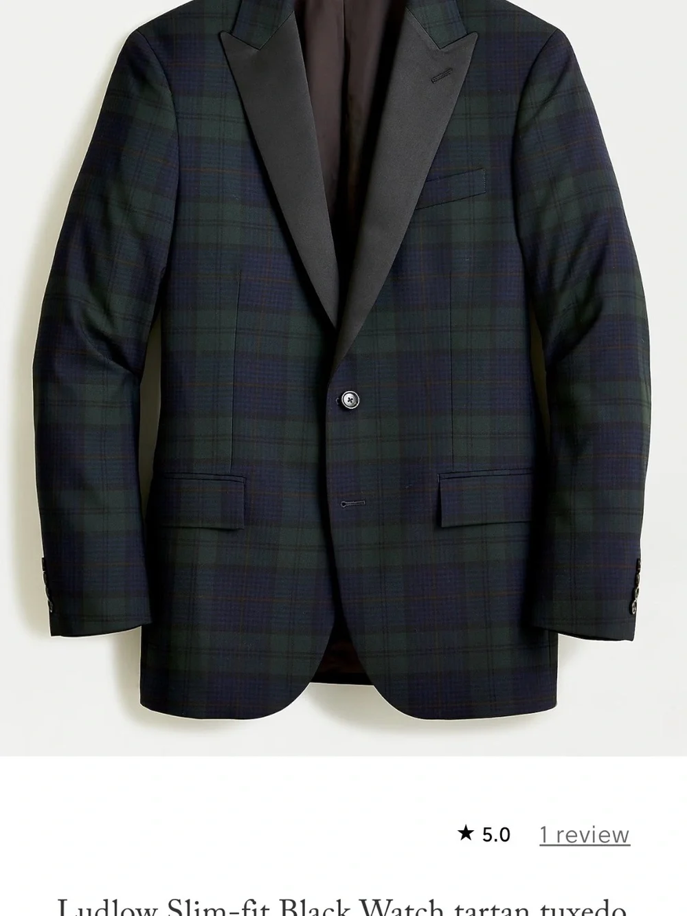 J Crew Ludlow Slim-Fit Black Watch Tartan Tuxedo Jacket and pants